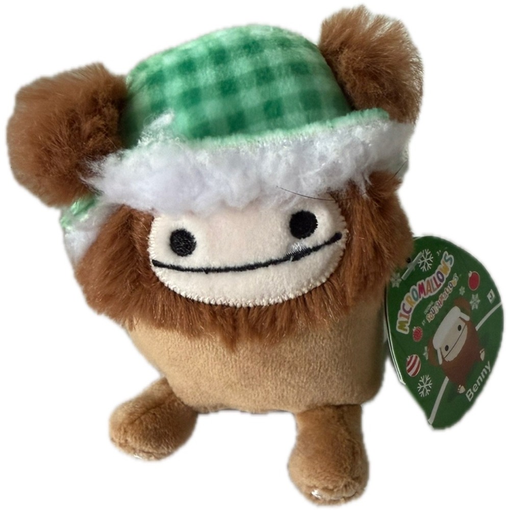 Squishmallows Micromallows Benny Bigfoot Advent Plush 2.5" Hat Christmas NWT